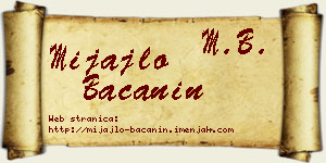 Mijajlo Bačanin vizit kartica